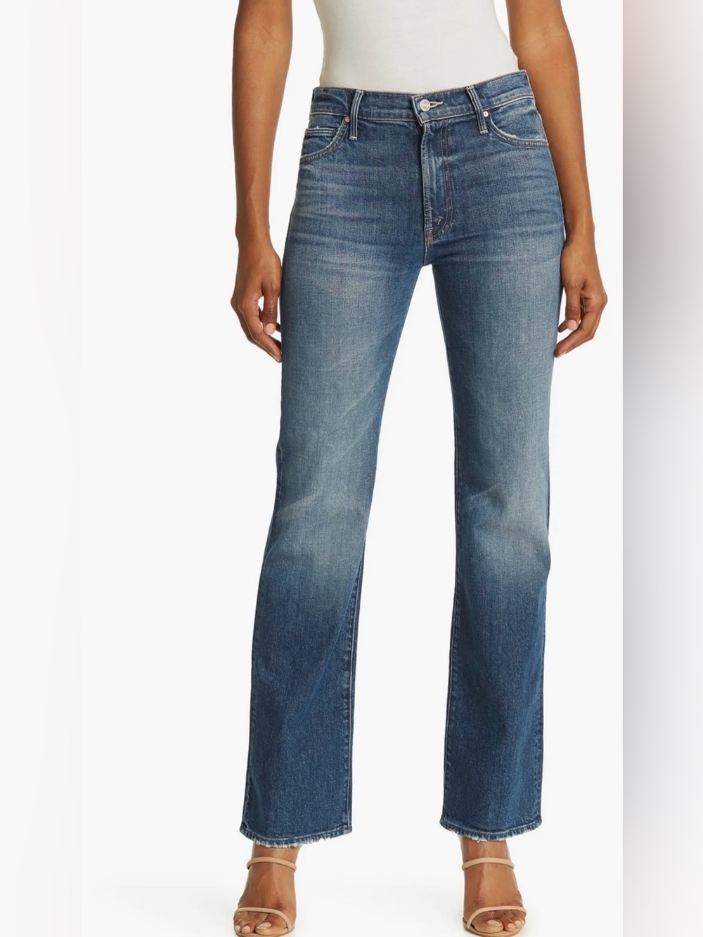 MOTHER Superior Kick It High-Rise Straight-Leg Jeans In Tell It To The Pope